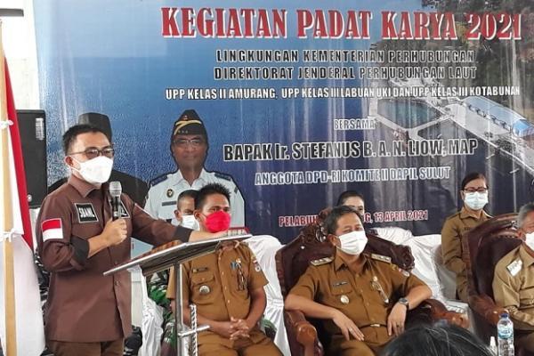 Bupati Minsel Apresiasi Sinergitas DPD RI-Kemenhub Laksanakan Program Padat Karya 