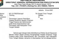 Mendagri Minta Bupati TTS Lapor Balik Pelantikan Kadisdukcapil