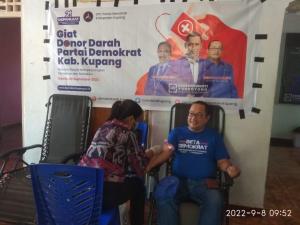 Rayakan HUT ke-21, Partai Demokrat Kabupaten Kupang Sumbang 40 Kantong Darah