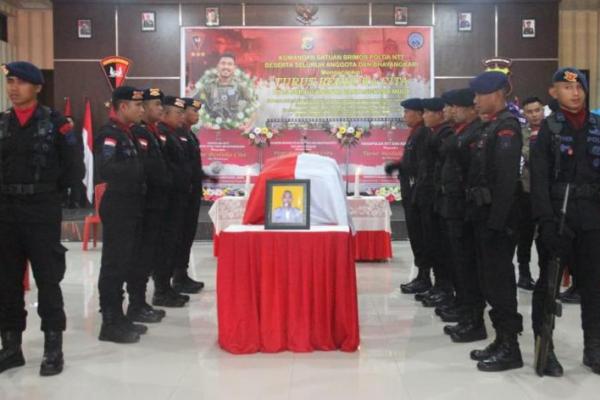 Jenazah Bharatu (anumerta) Bonifasius Jawa alias Boy tiba di Bandara El Tari Kupang, Nusa Tenggara Timur (NTT), Jumat (24/11/2023) pagi sekitar pukul 06.08 wit