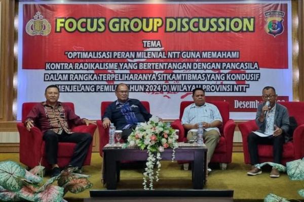 Puluhan kaum milenial termasuk jurnalis di Kota Kupang,Provinsi Nusa Tenggara Timur (NTT) dibekali pemahaman soal pencegahan radikalisme.