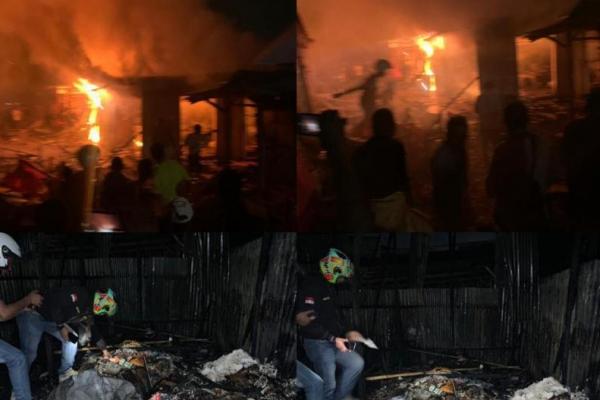 Kebakaran melanda pasar Inpres Soe yang terletak di jalan Ahmad Yani, Kelurahan Kota Baru, Kecamatan Kota Soe, Kabupaten Timor Tengah Selatan (TTS), Rabu (21/2/2024) malam. Empat lapak kios yang berada dalam Blok D11 hangus terbakar.