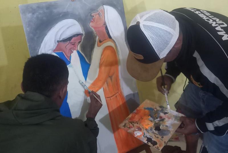 OMK dan THS-THM Paroki Fatubenao Gelar Lomba Melukis Santo-Santa