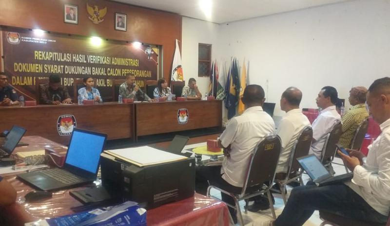 Rapat pleno penyampaian hasil rekapitulasi Vermin di Kantor KPU Kabupaten Belu, Sabtu (1/6/2024) sore. 