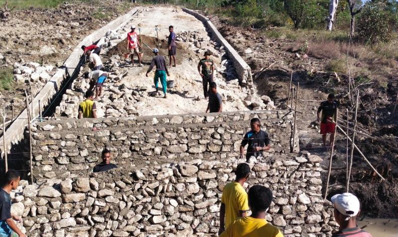 Satgas TMMD Kebut Pembangunan Infrastruktur Jalan TMMD ke-121 di Malaka