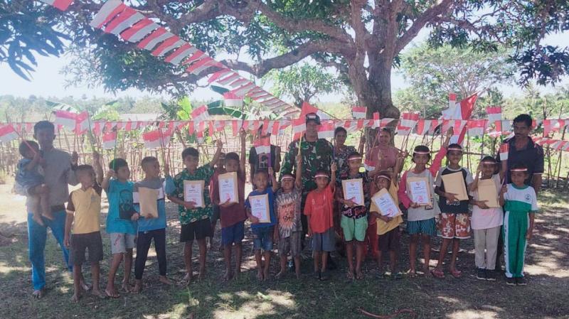 HUT ke-79 RI, Satgas TMMD Kodim 1605/Belu Gelar Lomba Untuk Anak-Anak