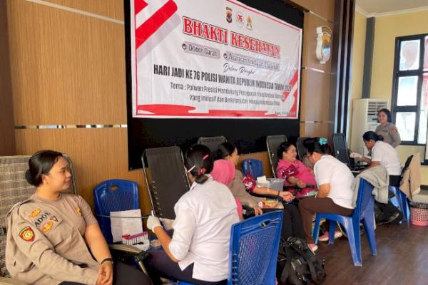 Aksi Mulia Polwan Polda NTT Gandeng PMI, Bhayangkari dan TNI Gelar Donor Darah