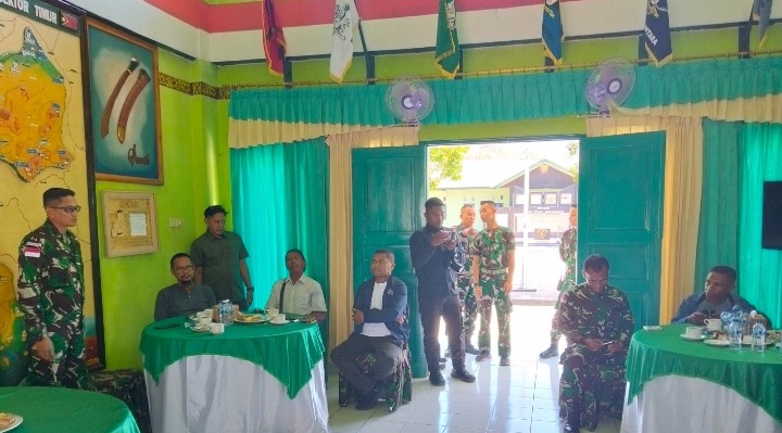 Pererat Silaturahmi, Satgas Yonif 741/GN Caffe Morning Bersama Insan Pers di Belu