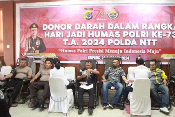 Peringati  HUT ke-73 Humas Polri, Bidang Humas Polda NTT& PMI Sumbang 83 Kantong Darah