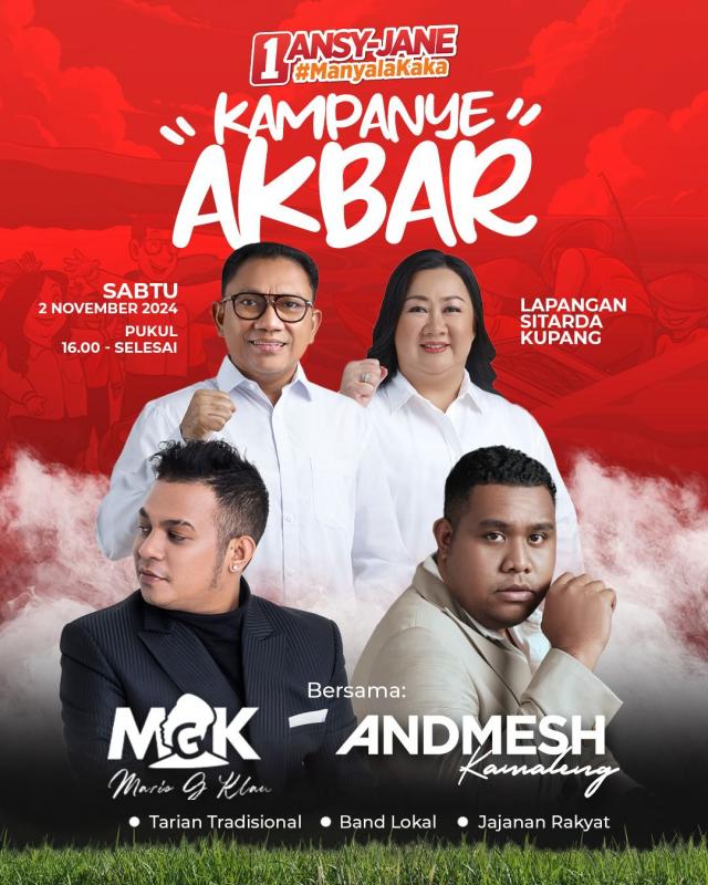 Hadiri & Saksikan Andmesh Kamaleng Bersama Mario Klau di Kampanye Akbar Ansy-Jane