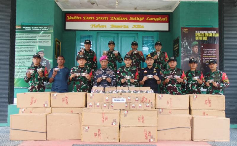 Satgas Yonif 741/GN Gagalkan Penyelundupan 27 Karton Tembakau di Perbatasan RI-RDTL