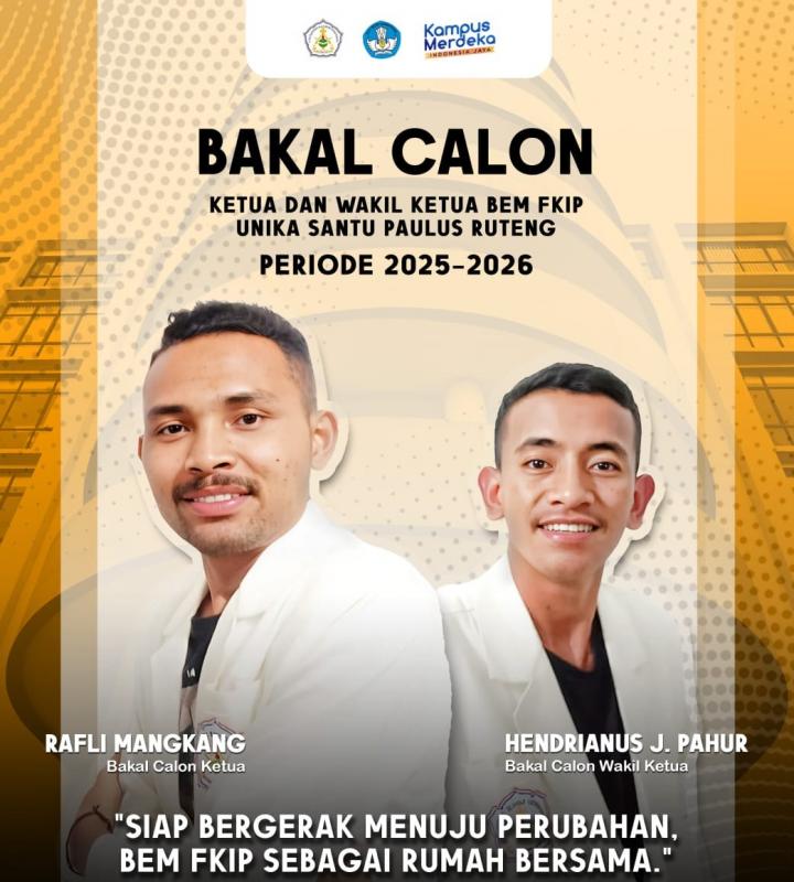 Rafli Mangkang dan Hendrianus J. Pahur, Pasangan Calon Ketua dan Wakil Ketua BEM FKIP UNIKA St. Paulus Ruteng Periode 2025-2026 