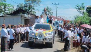 Arca Bunda Maria Assumpta Nusantara Mengunjungi Umat Paroki Tritunggal Maha Kudus (TMK) Ranggu, Kamis (17/7/2025).