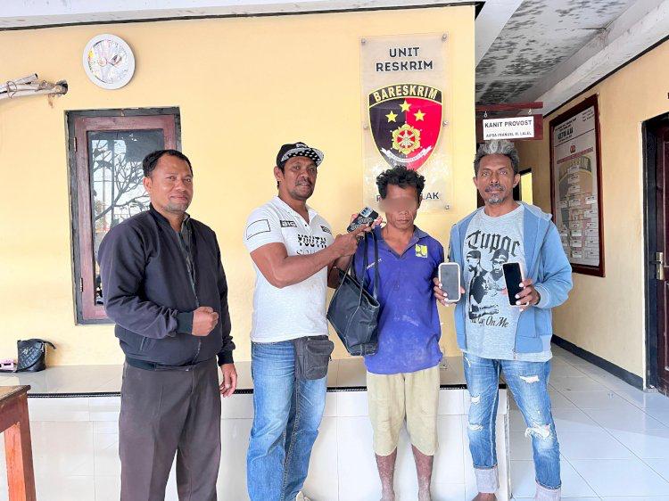 Rampas HP dengan Senjata Tajam Seorang Buruh Bangunan di Manulai-Kota Kupang Dibekuk Polisi 