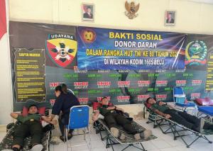 Kodim 1605/Belu Gelar Donor Darah Sambut HUT ke-80 TNI 