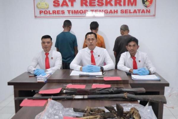 Tiga Warga Oe`ekam-TTS Terciduk Polisi Curi Sapi Pakai Senpira