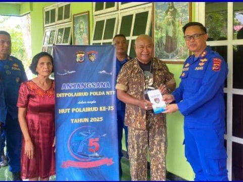 Jelang HUT ke-75, Polairud Polda NTT Anjangsana ke Purnawirawan