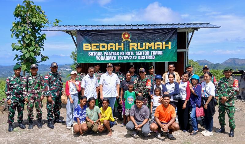 Lagi, Satgas Yonarmed Kostrad Resmikan Bedah RTLH Warga di Belu