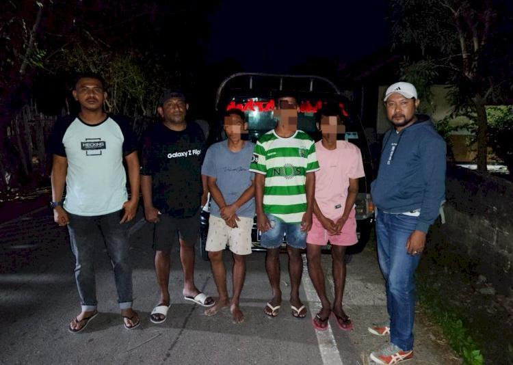 Tiga pelaku saat diamankan polisi 