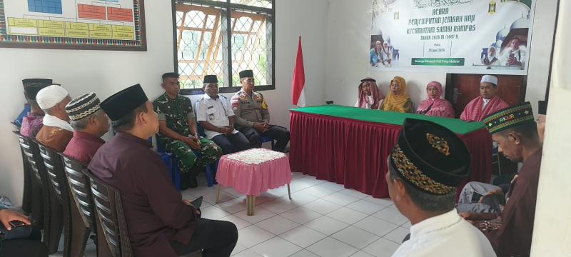 Penyambutan jamaah haji asal Kecamatan Sambi Rampas di Kabupaten Manggarai Timur, Kamis (25/6/2026). 